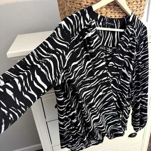 Black and White Zebra Print Women's Top - Picture 3 of 13